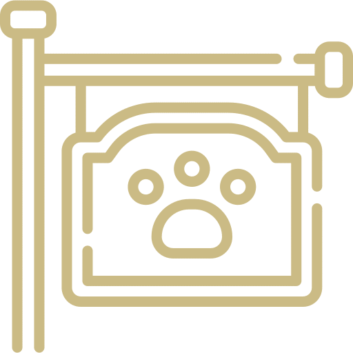 Dog boarding sign